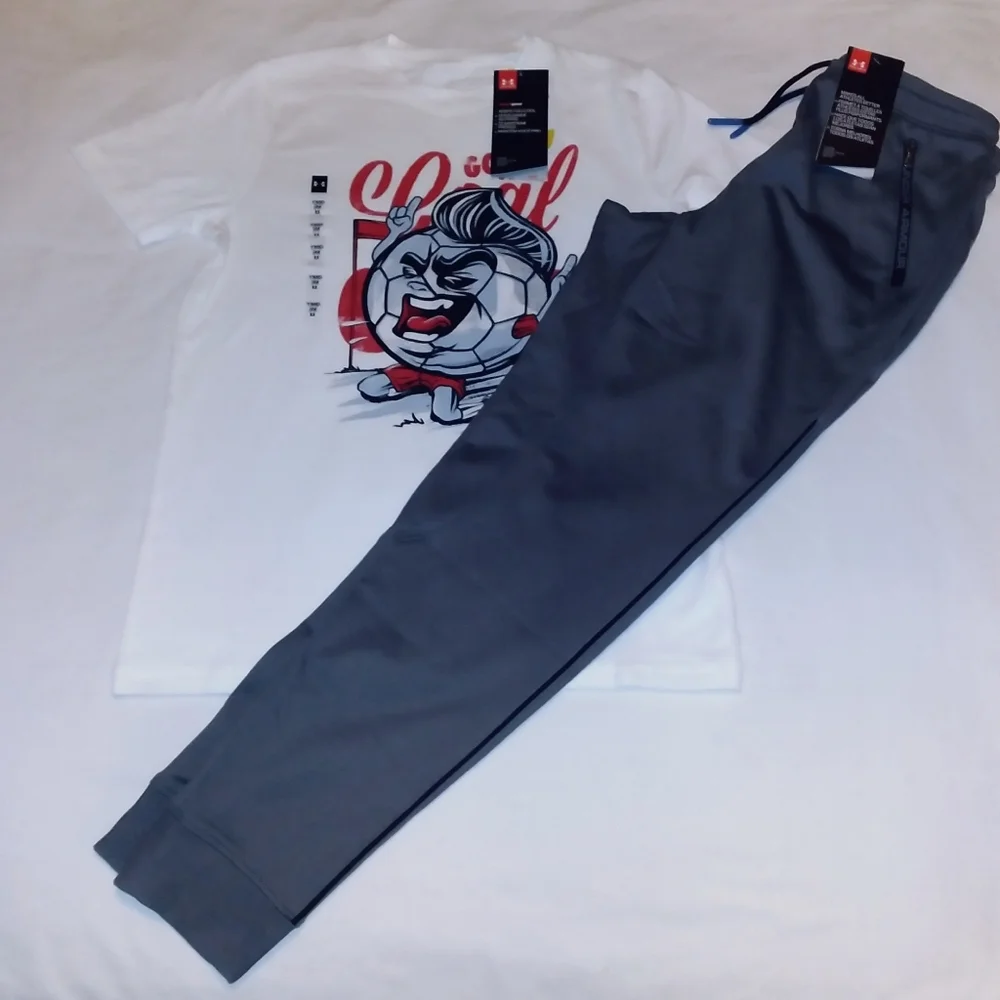 Under Armour Youth Boys 2pc Warmer & Tee - Picture 1 of 6